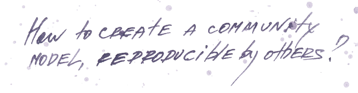 How to create a community model reproducible by others?